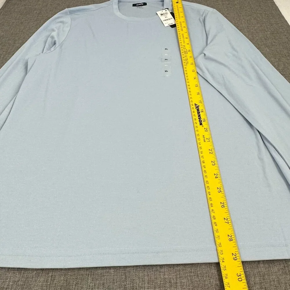 NEW! Mens Alfani Casual Shirt Long Sleeves XL $45 Blue Rayon, Polyester, Spandex